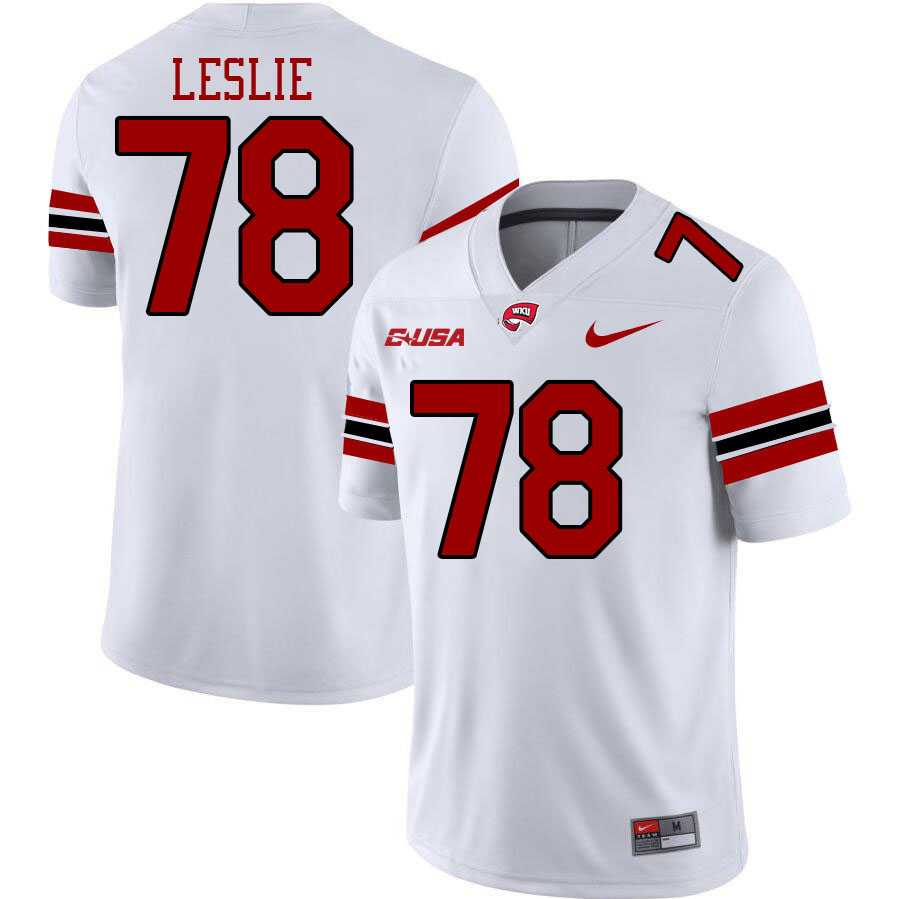 Western Kentucky Hilltoppers #78 Quantavious Leslie College Football Jerseys Stitched Sale-White